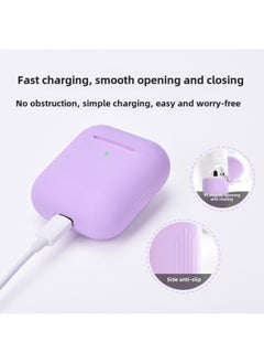 Generic Airpods Earphone Case Protective Cover For Apple 1/2 Generation Soft Case Universal Wireless Bluetooth Silicone Protective Case-Colour:G-1360-lavender-Applicable Model:Airpods Universal For First An  - Image 3