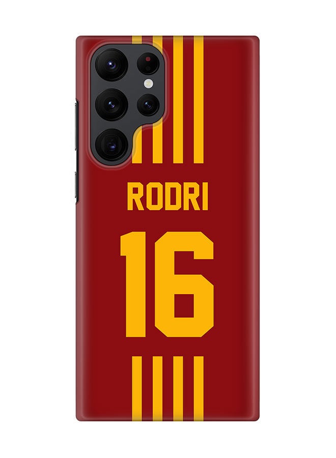 Stylizedd غطاء رقيق لجهاز سامسونج جالاكسي S22 ألترا 5G - سلسلة سناب كلاسيك - غطاء موبايل صلب من مادة PC بلمسة نهائية غير لامعة - إسبانيا - لاعب - رودري - Image 1