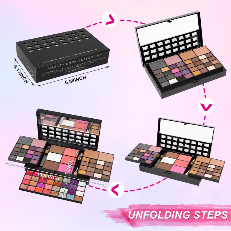 UDUOLER All In One Makeup Gift Kit - Ultimate Color Combination - 36 Eyeshadow, 28 Lip Gloss, 3 Blusher, 4 Concealer, 3 Contour Powder, 3 Brushes, 1 Mirror, 74 Colors Palette Set - Image 3