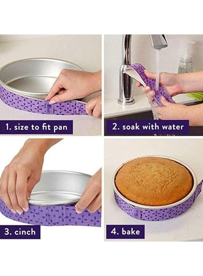Baking Tray Protection Cloth Strips Cake Anti-Deformation Baking Cake Banding Tools Uniform Cake Strips, Super Absorbent Thick Cotton - Image 4