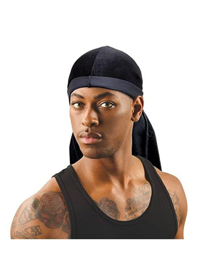 TITAN 1Pc Velvet Durag Mens Cap Premium Soft Quality Extra Long Tail For 360 Fade Braids Twist Locs - Image 1