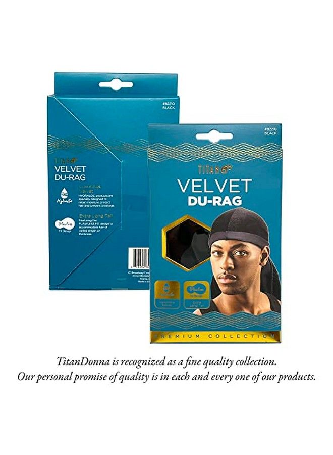 TITAN 1Pc Velvet Durag Mens Cap Premium Soft Quality Extra Long Tail For 360 Fade Braids Twist Locs - Image 3
