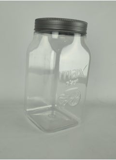 max plast Maxplast High Quality Plastic Storage Jar with Tight Sealing Lid - 1400 ml - Grey Lid  - Image 2