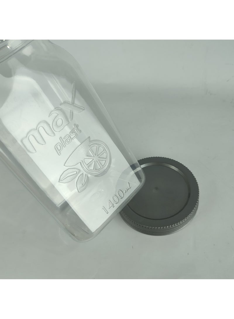 max plast Maxplast High Quality Plastic Storage Jar with Tight Sealing Lid - 1400 ml - Grey Lid - Image 4