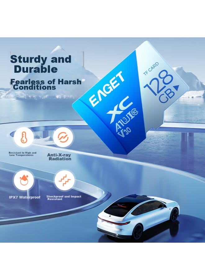 Eaget 128gb Tf Memory Card A1 U3 V30 C10 For Dash Cams & Security Monitoring, High-speed And Durable - Image 4