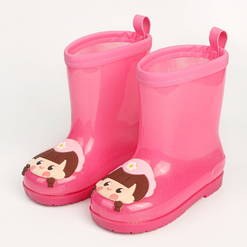 New Jelly Pure Color Kidsren'S Rain Boots Water Rubber Boots Cartoon Boys And Girls Toddler Baby Anti-Slip Water Boots 2025 - Image 4