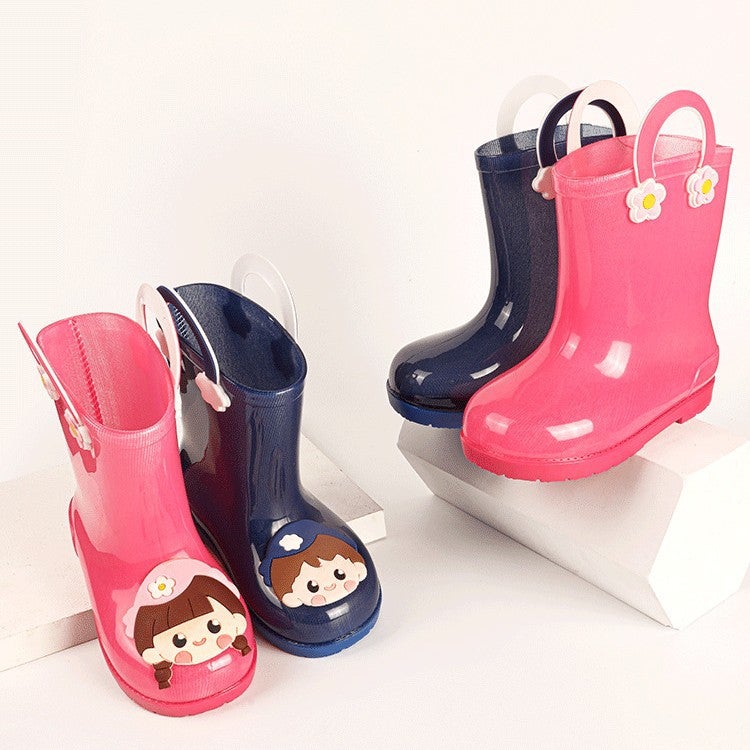 New Jelly Pure Color Kidsren'S Rain Boots Water Rubber Boots Cartoon Boys And Girls Toddler Baby Anti-Slip Water Boots 2025 - Image 3