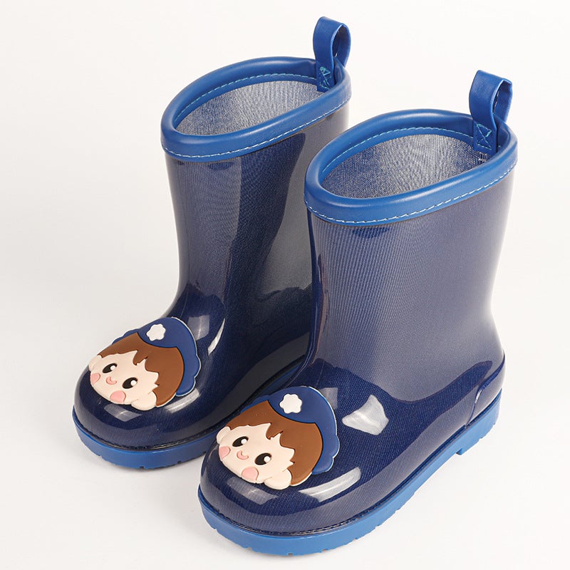 New Jelly Pure Color Kidsren'S Rain Boots Water Rubber Boots Cartoon Boys And Girls Toddler Baby Anti-Slip Water Boots 2025 - Image 1