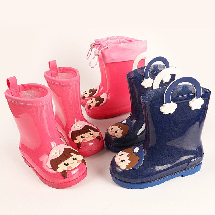 New Jelly Pure Color Kidsren'S Rain Boots Water Rubber Boots Cartoon Boys And Girls Toddler Baby Anti-Slip Water Boots 2025 - Image 2