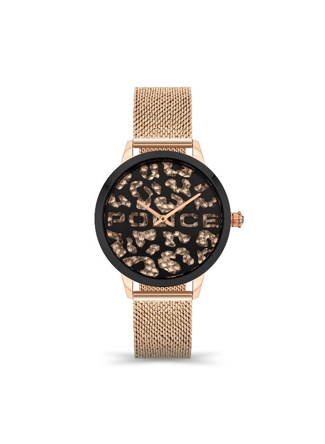 POLICE Women Bagan Black Dial Black Stainless Steel Bracelet Analog Watch - 36Mm - Image 1