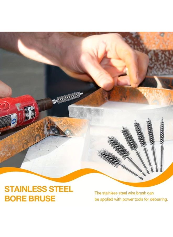 6Pcs Stainless Steel Bore Brushes Rust Removal Pipe Cleaning Tools 8 19mm - Image 5