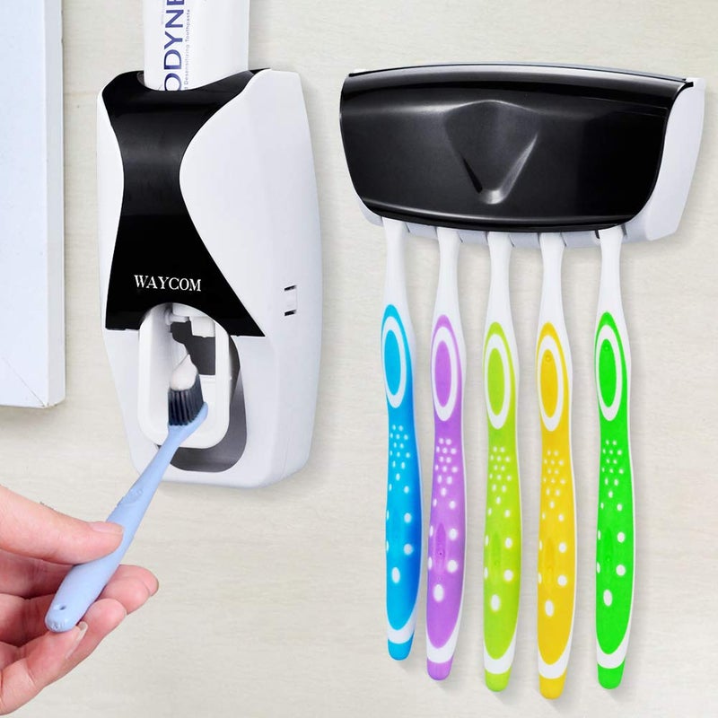 WAYCOM Dust-Proof Toothpaste Dispenser Toothpaste Squeezer Kit (Black) - Image 4