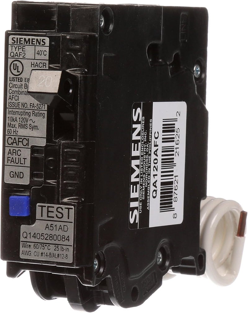 SIEMENS Siemens QA120AFC 20Amp Single Pole 120volt PlugOn Combination AFCI Breaker  - Image 1
