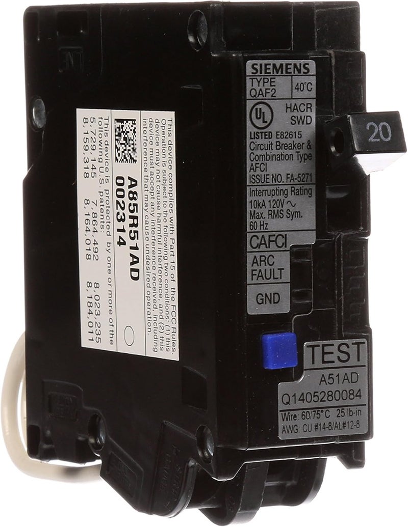 SIEMENS Siemens QA120AFC 20Amp Single Pole 120volt PlugOn Combination AFCI Breaker  - Image 3