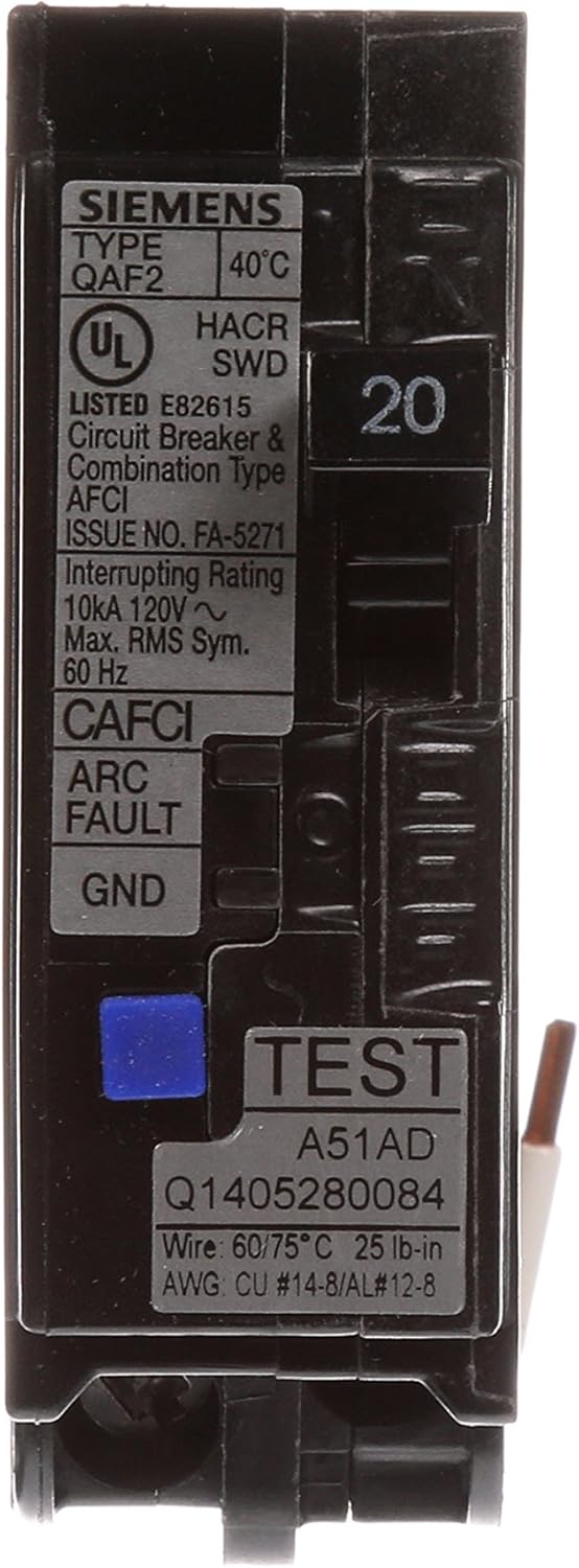 SIEMENS Siemens QA120AFC 20Amp Single Pole 120volt PlugOn Combination AFCI Breaker  - Image 2