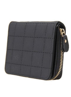 KASTWAVE Women's Wallet, Premium PU Leather Purse Small RFID Blocking Ladies Wallet with Stainless Steel Zipper, Short Grid Style Wallet Card Holder Case Coin Pocket for Women Girlfriend, Black  - Image 5