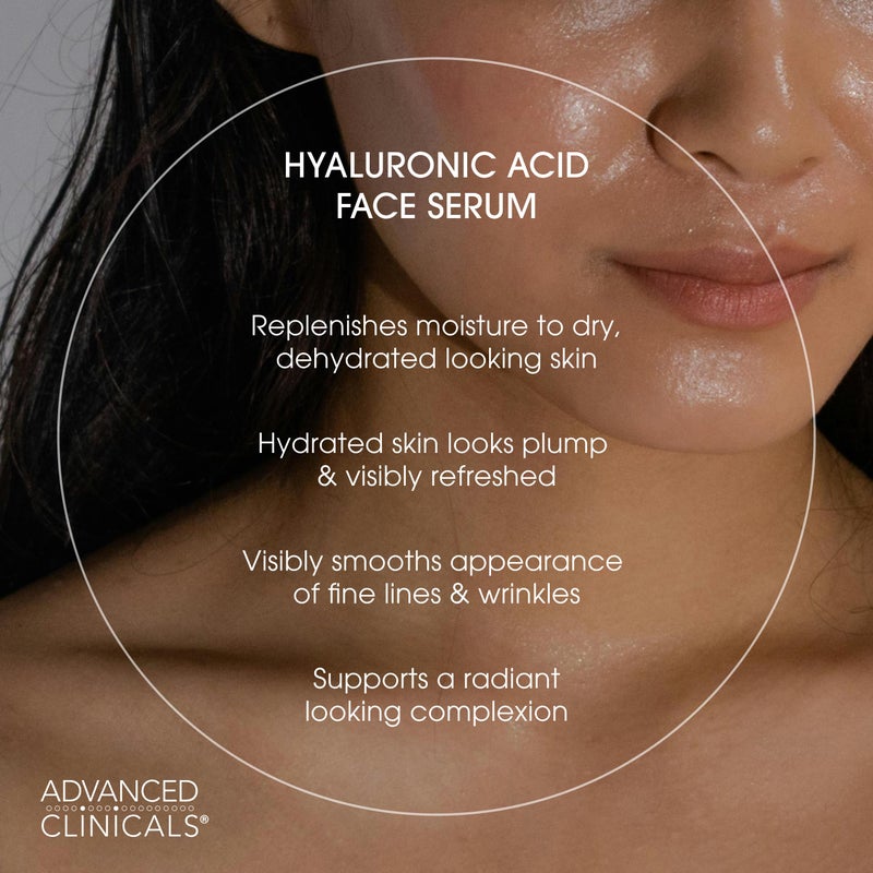 Advanced Clinicals Hyaluronic Acid Serum For Face | Moisturizing Facial Skin Care Products | Hydrating Serum For Face Helps Improve Look Of Wrinkles, Fine Lines, & Uneven Dry Skin Texture, 2-Pack - Image 3