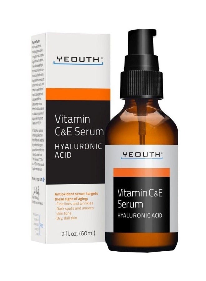Yeouth Vitamin C And E Serum With Hyaluronic Acid, 2Oz