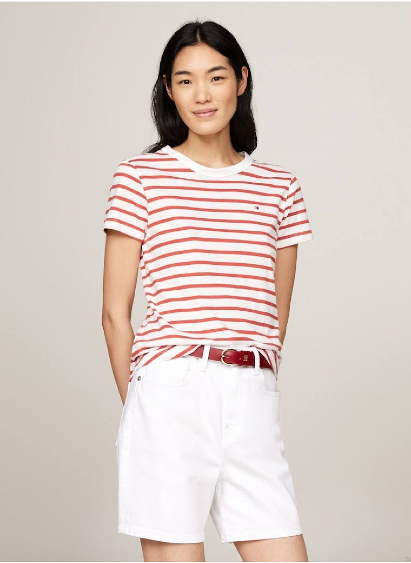 TOMMY HILFIGER 1985 Collection Textured Stripe Slim T-Shirt  - Image 1