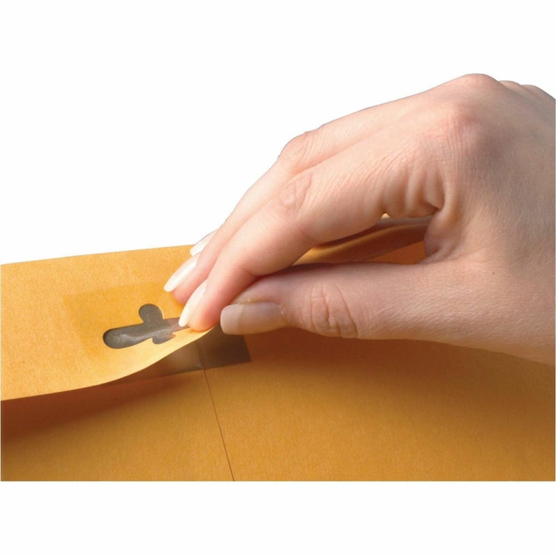 Quality Park 6 x 9 Postage Saving ClearClasp Envelopes, with Reusable Redi-Tacâ„¢ Closure, 28 lb. Brown Kraft, 100/Box (QUA43468) - Image 3