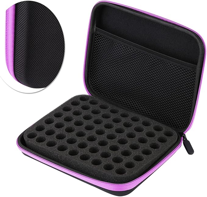 Ejoyous Essential Oils Storage Carrying Case 63 Bottles Portable Aromatherapy Essential Oil Storage Bag Box Organizer with Convenient Handle Waterproof Nail Polish Storage Box for EssentialBright Orange - Image 4