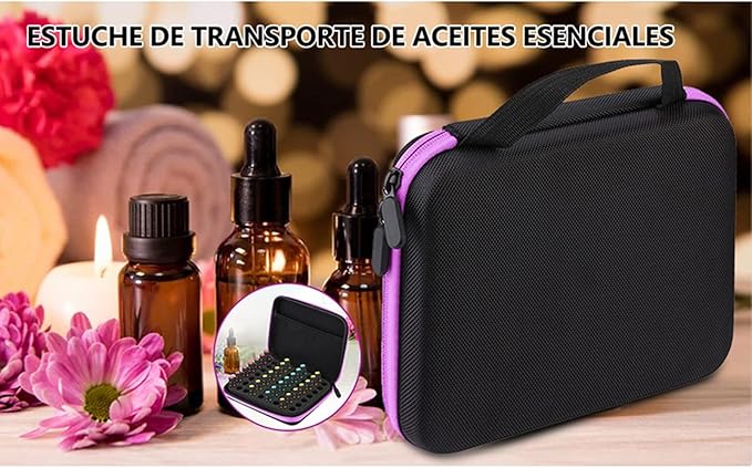 Ejoyous Essential Oils Storage Carrying Case 63 Bottles Portable Aromatherapy Essential Oil Storage Bag Box Organizer with Convenient Handle Waterproof Nail Polish Storage Box for EssentialBright Orange - Image 2
