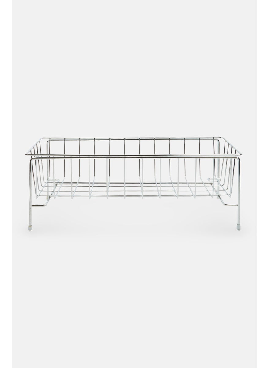 Farberware Metal Expandable Sliding Organizing Bin, Silver  - Image 1