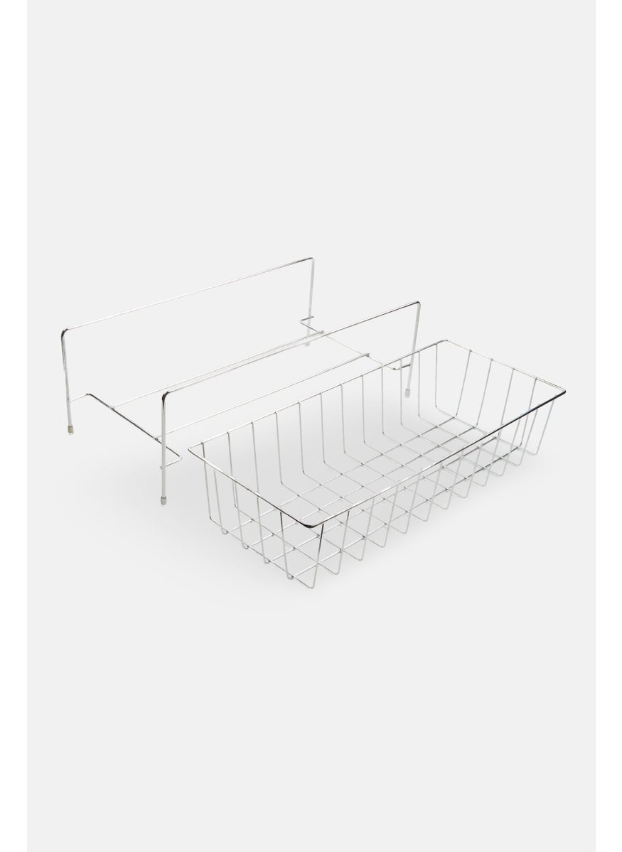 Farberware Metal Expandable Sliding Organizing Bin, Silver  - Image 2