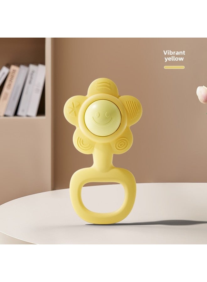 Hammer Baby Early Childhood Toy Children's Small Rattle Bells Newborn Baby's Grasping And Chasing Vision Training Can Bite Boiled Bell-Color:With Ring-sunflower Teether Rattle  - Image 1
