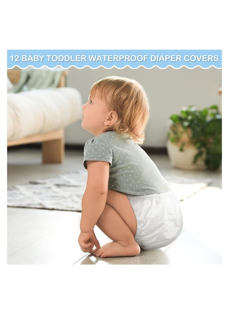 DMG TECH - 12 Pairs Baby Potty Training Pants, Waterproof Plastic Pants for Toddlers Plastic Diaper Covers, Potty Training Underwear Soft, Underwear Covers for 0-3 Years Boy and Girls (Small,2T) - Image 1