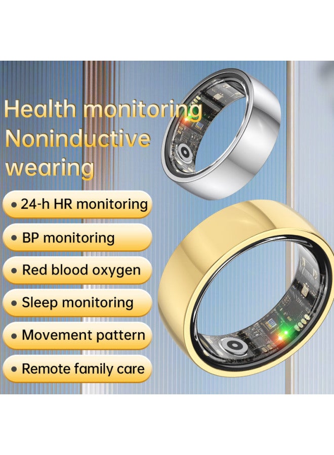 R1000 Stainless Steel Smart Ring Waterproof Pressure Sleep Heart Rate Step Number Monitoring Multiple Exercise Modes-Color:No. 7 Silver - Image 2
