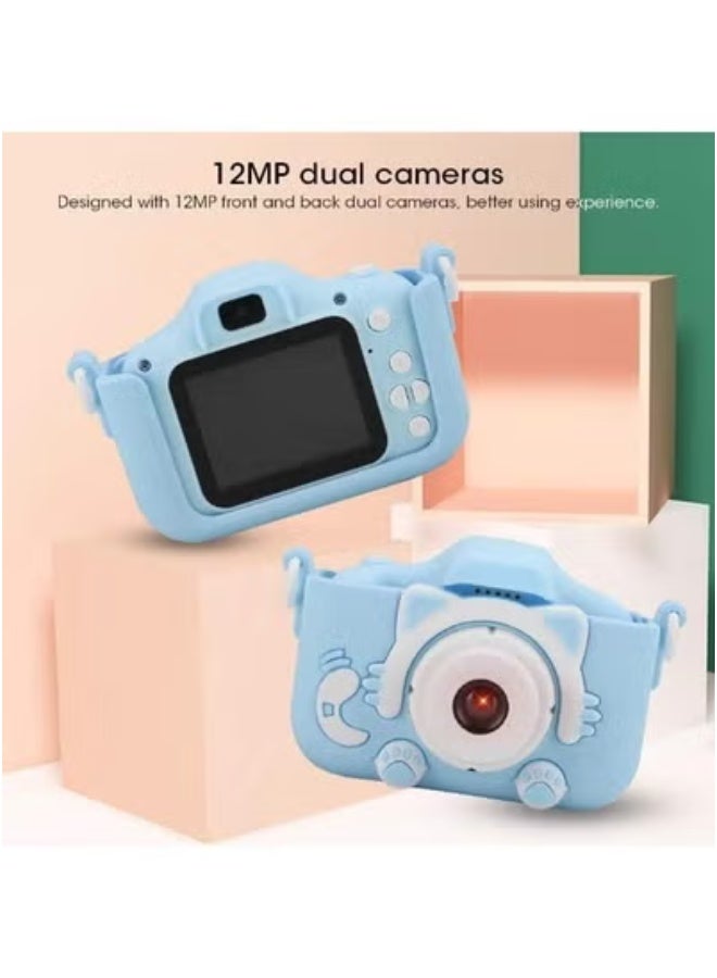 جاجيك 12MP Kids Camera with Front and Back Dual Cameras | 2.0 Inch IPS Screen Digital Camera for Children | Built-in Cute Cartoon Photo Frames & Fun Filters | Easy Operation with Video Recording | Perfect Birthday & Festival Gift for Boys & Girls | Durable & Kid-Friendly Design - Image 3