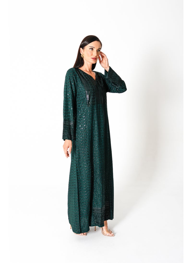 اكسا جلابية مطرزة لامعة - Image 5