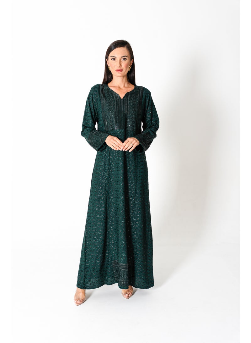 اكسا جلابية مطرزة لامعة - Image 1