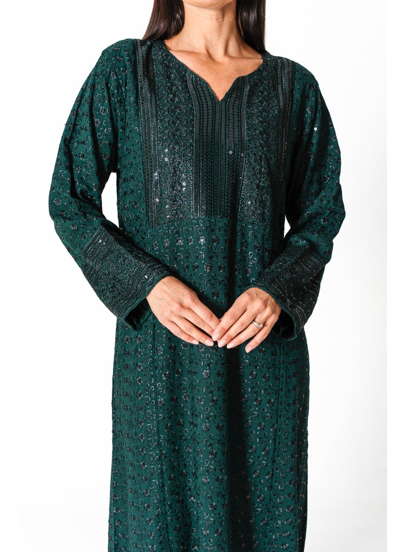 اكسا جلابية مطرزة لامعة - Image 3