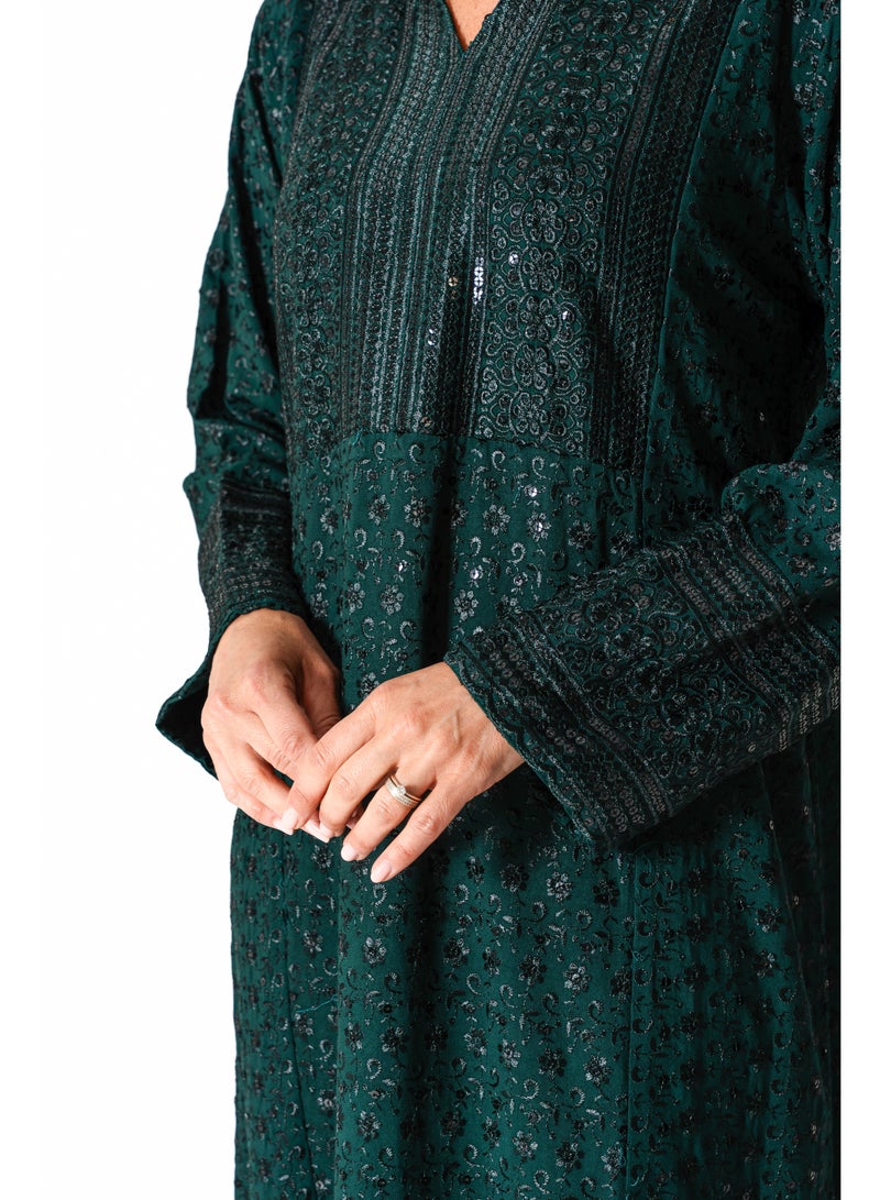 اكسا جلابية مطرزة لامعة - Image 2