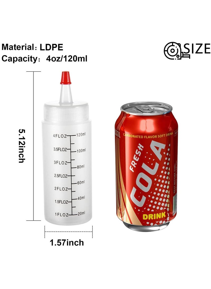 22 Pack of 4oz Squeeze Bottles Plastic Small Condiment Bottle with Red Caps for Sauces Icing Cookie Decorating Crafts Liquid