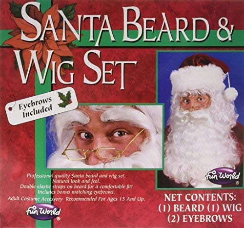 Fun World Costumes Men's Quality Santa Beard and Wig Set, White, One Size - Image 2