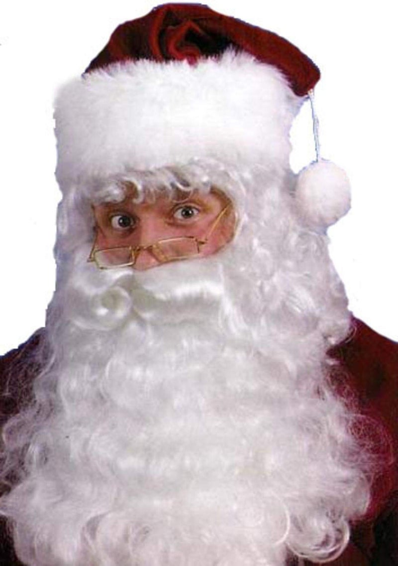 Fun World Costumes Men's Quality Santa Beard and Wig Set, White, One Size - Image 1
