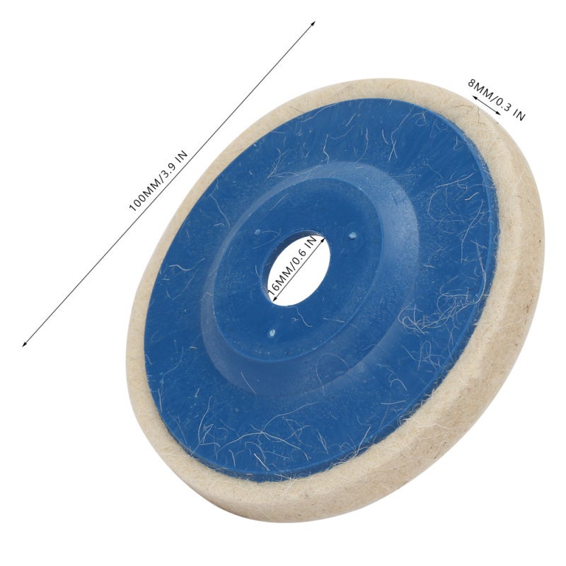 4 Inch Angled Wool Polishing Wheel 3 Pcs - Durable Versatile Felt Disc Polishing Tool for Furniture Car Marble Metal and Jewelry - Image 2