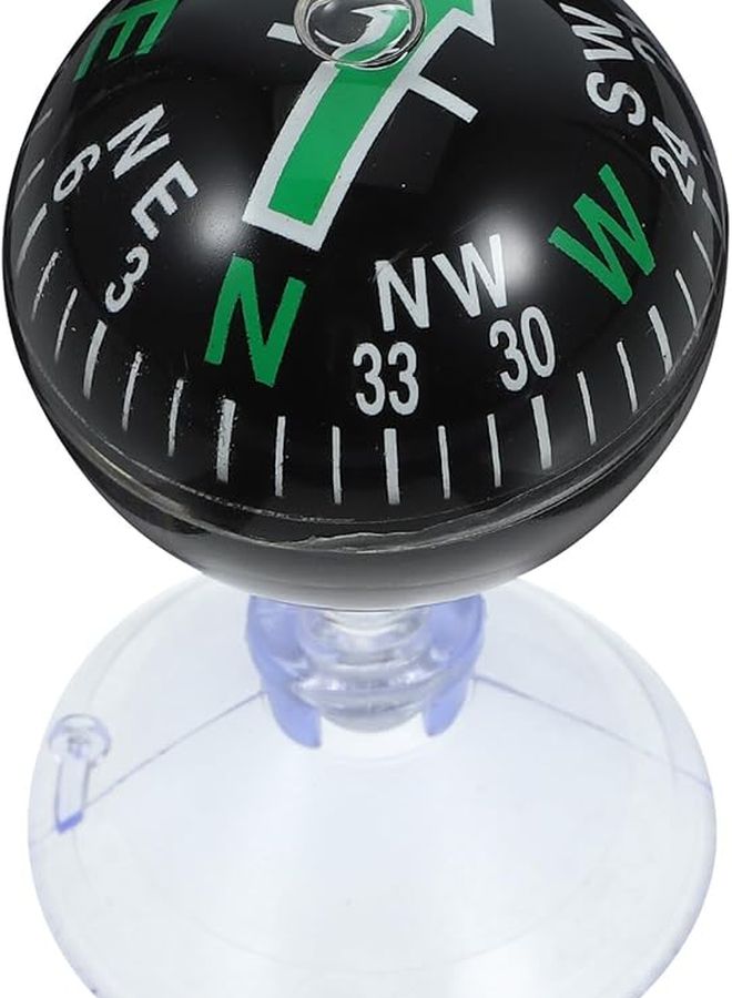 Green 38mm Car Compass Ball with Suction Cup for Dashboard Truck Boat Navigation - Image 1