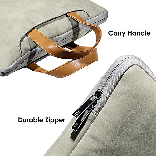 Probus Suede Polyester Water Resistant 14" to 15.6" Laptop Sleeve Bag with Utility Pouch | Grey - Image 3
