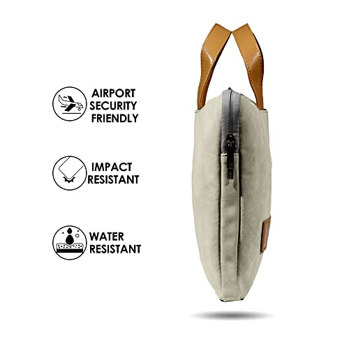 Probus Suede Polyester Water Resistant 14" to 15.6" Laptop Sleeve Bag with Utility Pouch | Grey - Image 4