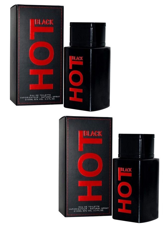 HOT BLACK - Pack of 2 Hot Black Eau De Perfume 100 ml - Image 1