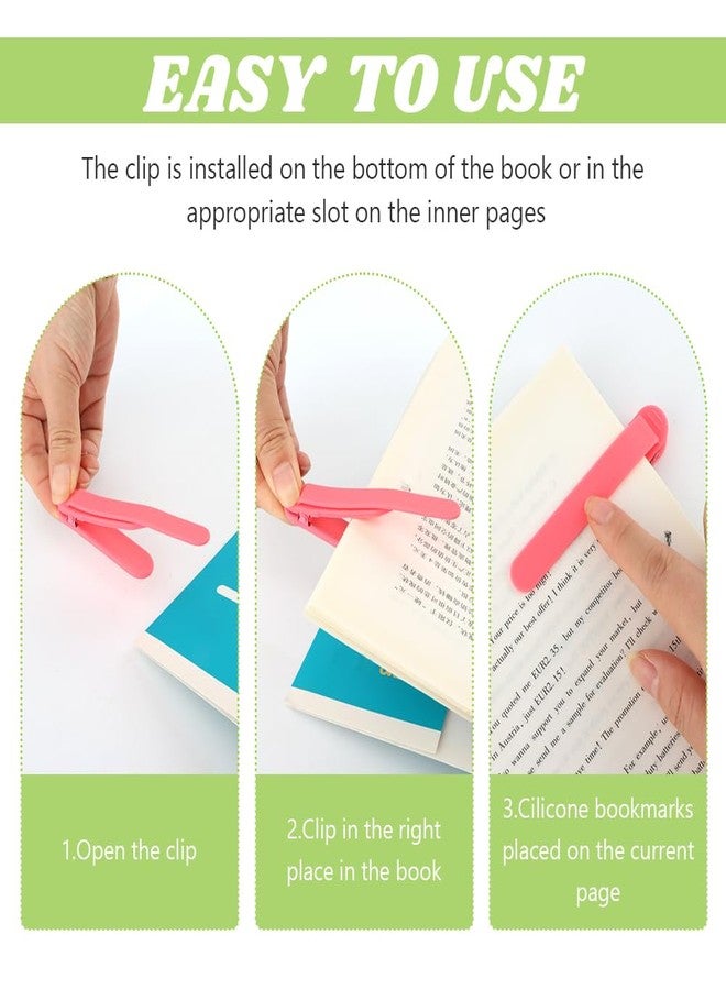 Tookie 6pcs Silicone Automatic Bookmarks, Smart Bookmarks for Women Men Book Accessories, Silicone Book Marks for Reading Women, Men, Kids, Reading Accessories Gifts for Book Lovers - Image 3