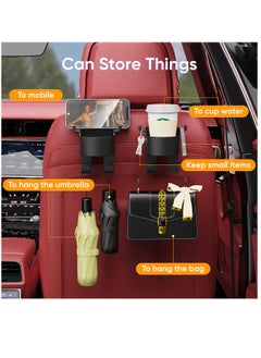 Excefore Multifunctional Hook For Car Seat Back, 4 Pack Car Headrest Cup Holder For Your Car Back Seat, Phone Holder With Hook Car Back Hanging Mount Cup Storage  - Image 4