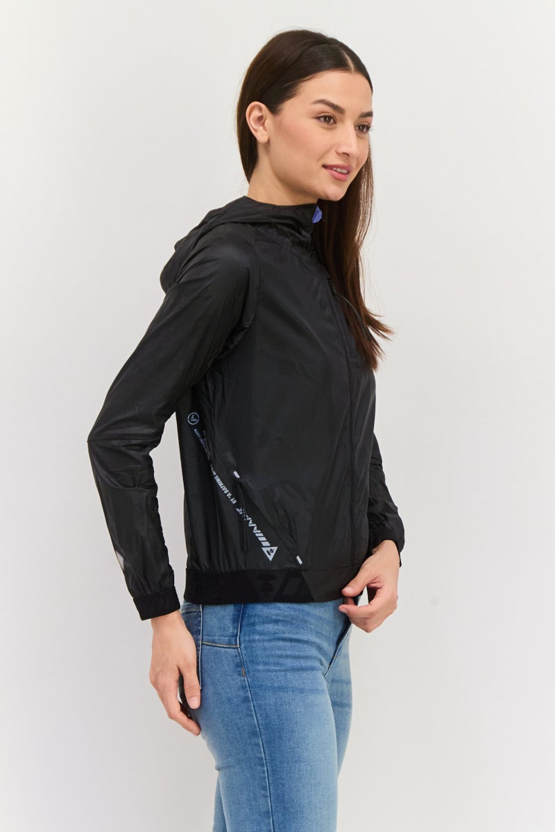 Aape By A Bathing Ape Women Graphic Windbreaker Jacket, Black - Image 2