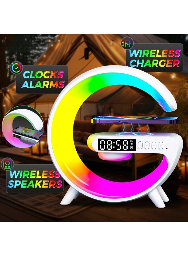 general Magnetic wireless charger 3-in-1 wireless charging clock wireless charger (white regular version) - Image 3