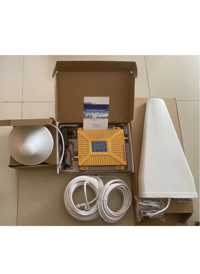 Generic "Home & Office Network Booster GOLD – 12dBi 4G LTE Antenna Outdoor 698-2700MHzو, Reliable Signal for 2G/3G/4G" With 2CABLE 15MT And 5MT, More Powerful, More Signal.  - Image 1
