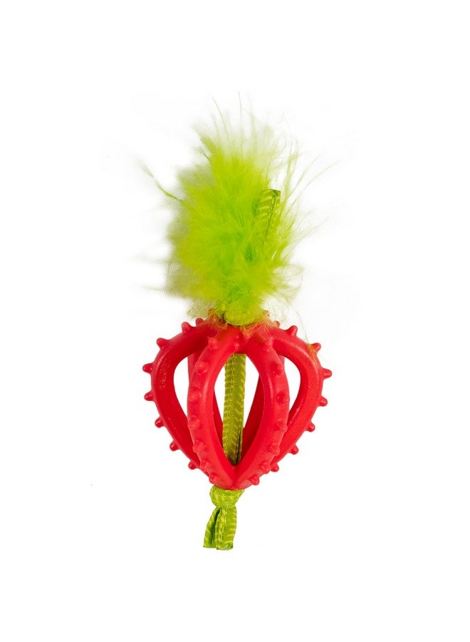 مراحل القطط عضاضة أسنان كات ستيجز على شكل فراولة، لعبة مضغ ناعمة وملمسها مميز للقطط، مطلية بزيت النعناع البري، لون وردي - Image 1